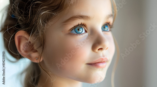 
portrait of a girl with ear microtia photo