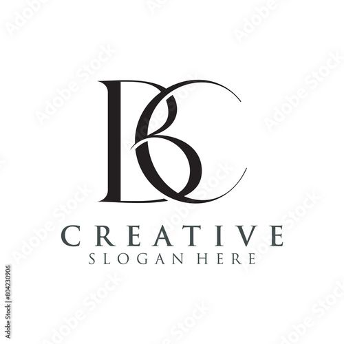 Modern Creative BC Logo Design. icon initial Based Monogram and Letters in Luxury vector.