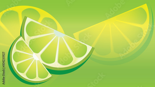 Floating background image of Lemon slices.Applicable for advertising. Vector illustration.