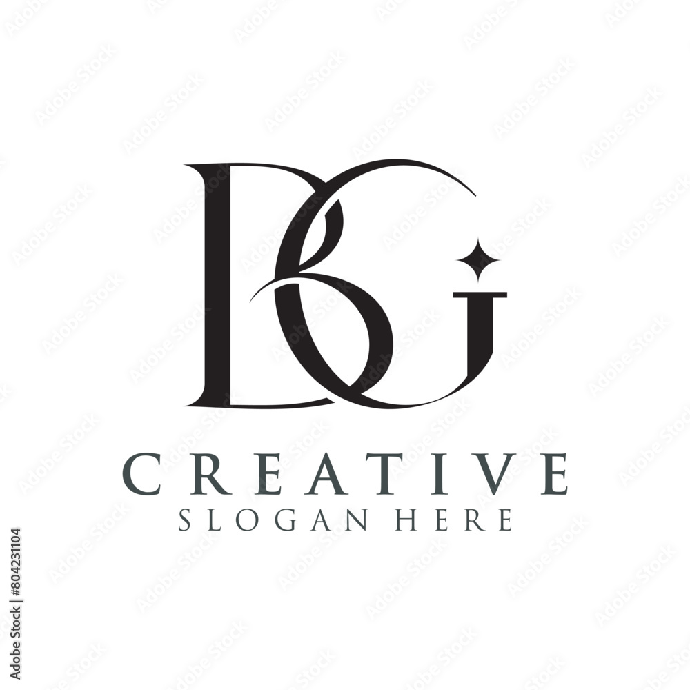 Modern Creative BG Logo Design. icon initial Based Monogram and Letters in Luxury vector.