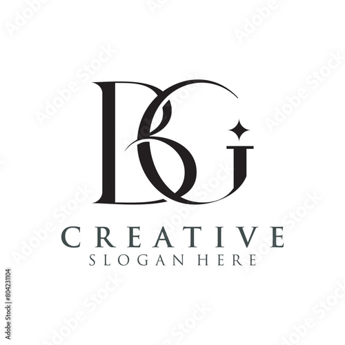 Obraz na płótnie Modern Creative BG Logo Design. icon initial Based Monogram and Letters in Luxury vector. w salonie