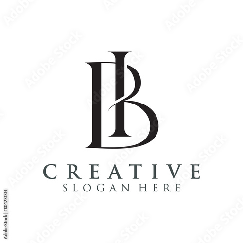 Modern Creative BI Logo Design. icon initial Based Monogram and Letters in Luxury vector.