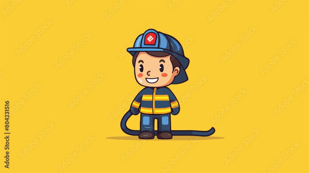 cute fireman tiny small fireman with water hose