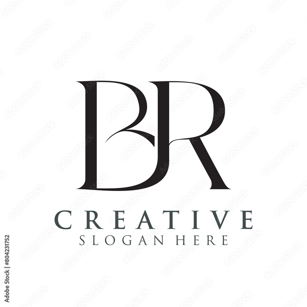 Modern Creative BR Logo Design. icon initial Based Monogram and Letters in Luxury vector.