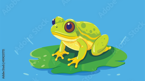 cute Frog tiny small wild animal Isolated on color