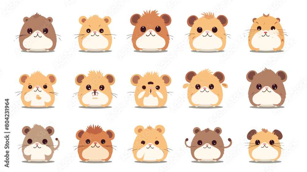 Cute hamster animal emotions tiny mouse with emoji co