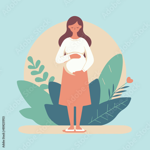 Young Pregnant Woman Graphic