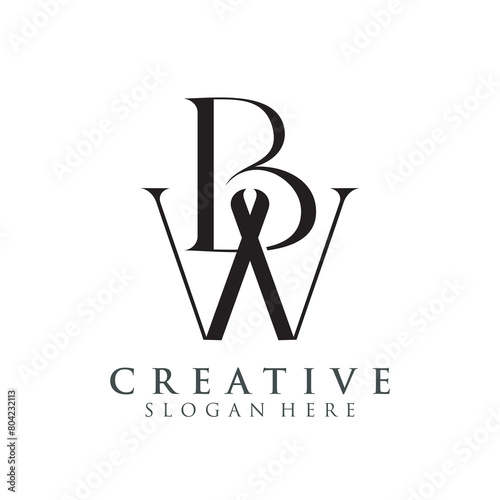 Obraz na płótnie Modern Creative BW Logo Design. icon initial Based Monogram and Letters in Luxury vector. w salonie