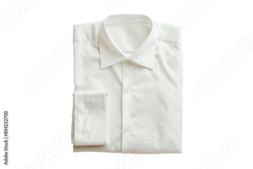White Polyester Shirt On Transparent Background.