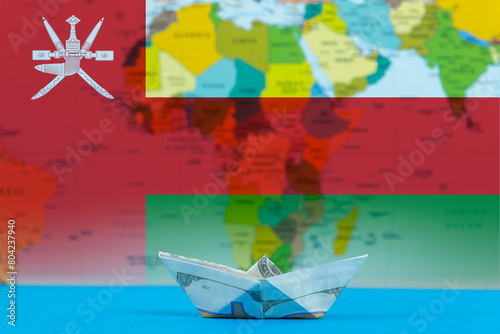 Sea transport of Oman concept, international transportation trade or imports, cargo and logistics 