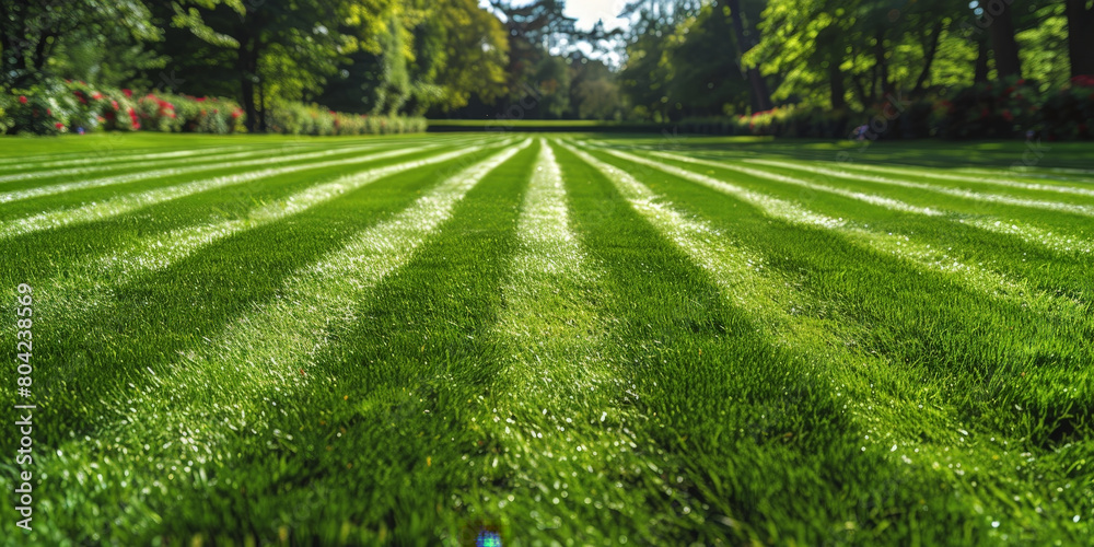green grass stripe in park, green grass in field, nature background