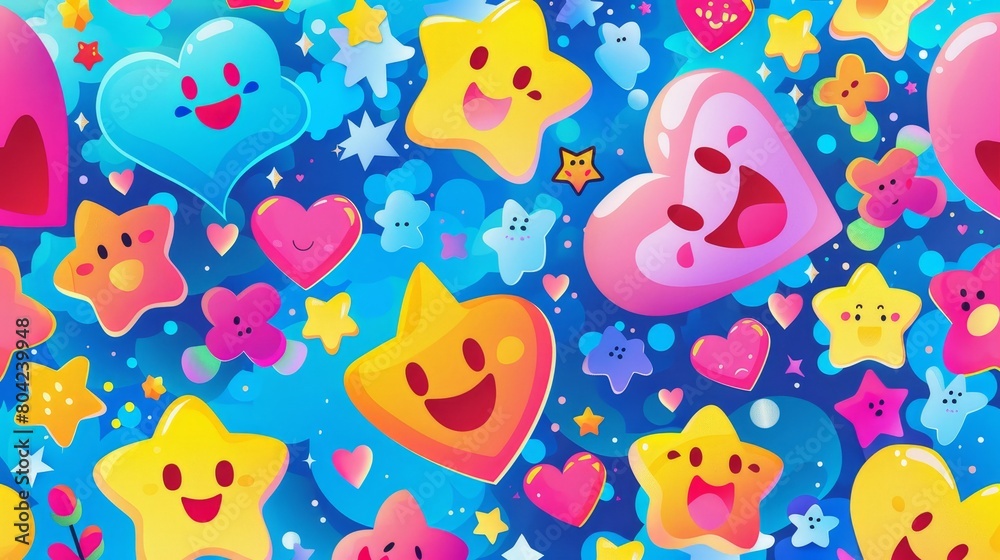 A retro poster design template set in a groovy retro style. A cute psychedelic star cartoon character with a happy smiling face is on top of a vintage aesthetic. A retro poster design template set in a groovy retro style. A cute psychedelic star cartoon character with a happy smiling face is on top of a vintage aesthetic.