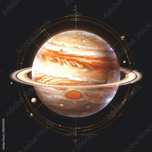 Majestic Jupiter Axial Inclination Illustration: Astrological Artwork for Space & Cosmology Explorations photo