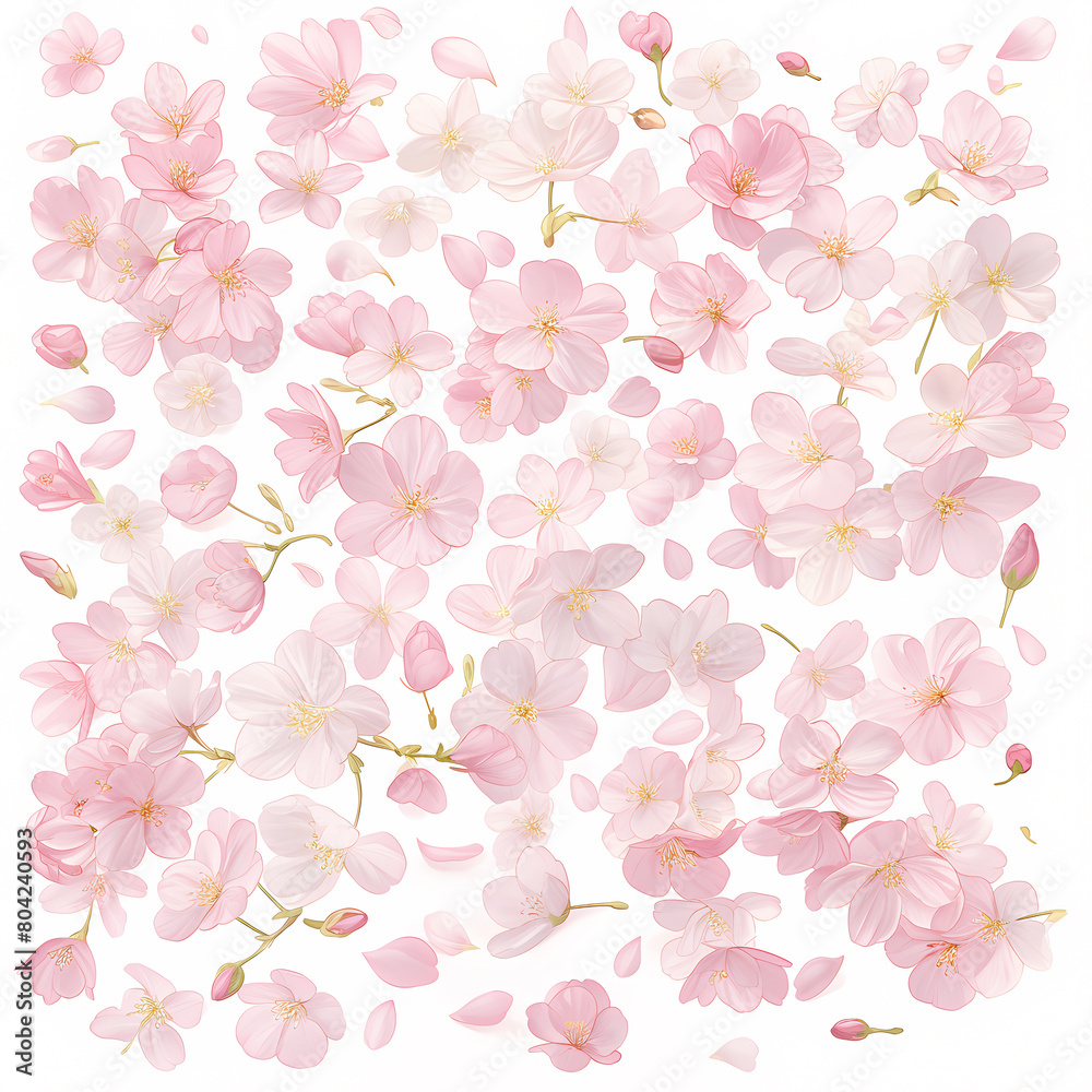 Ethereal Collection of Sakura Petals - Perfect for Spring-Inspired Projects and Designs
