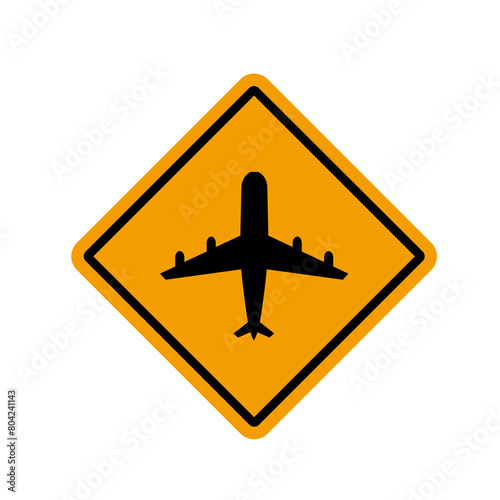 illustration flight vector with yellow sign symbol. Good for icon vector, flight sign etc