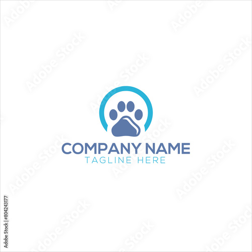 Home pets Logo dog cat design vector template Linear style. Animals Veterinary clinic Logotype concept outline icon. 