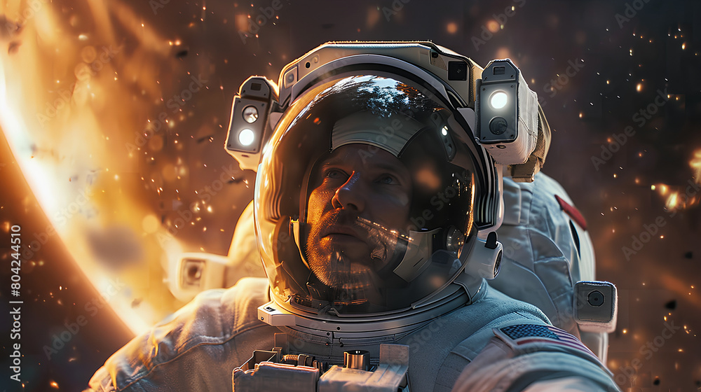 Naklejka premium astronauts in space
