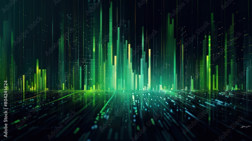 abstract digital green blue equalizer, sound wave abstract digital green blue equalizer, sound wave