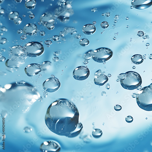 Water splash close-up on a blue background. 3d rendering