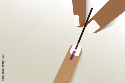 A voter's finger being marked with electoral stain. Concept of election in India