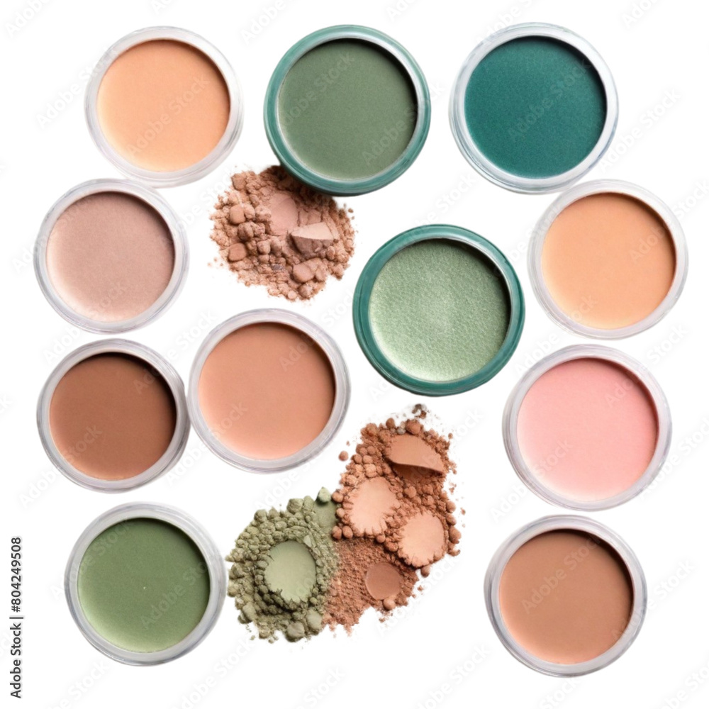 Eyeshadows palette on Isolated transparent background png. generated with AI Eyeshadows palette on Isolated transparent background png. generated with AI