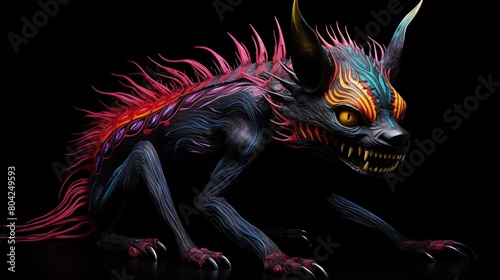 Illustration of the Chupacabra on a Black Background