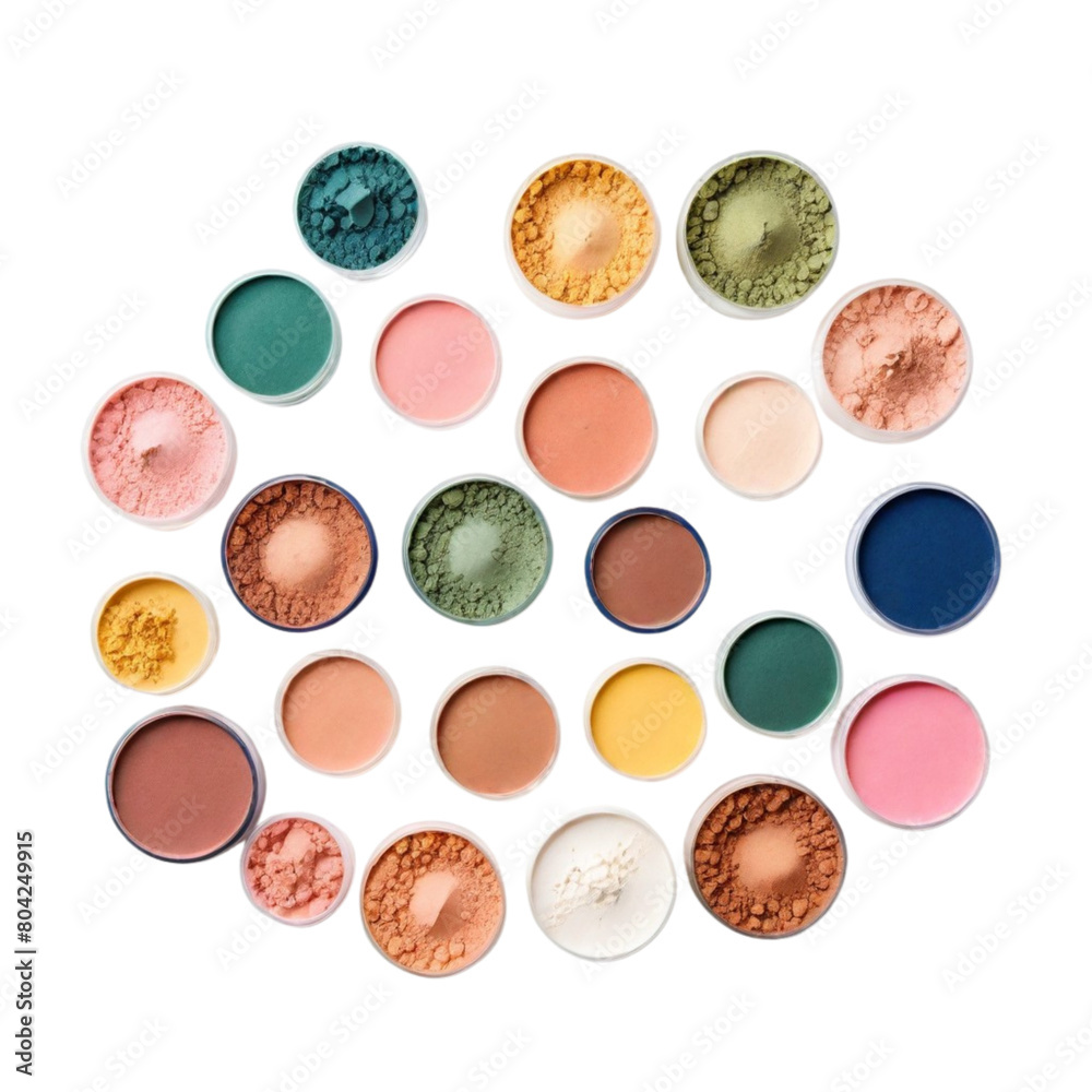 Eyeshadows palette on Isolated transparent background png. generated with AI Eyeshadows palette on Isolated transparent background png. generated with AI