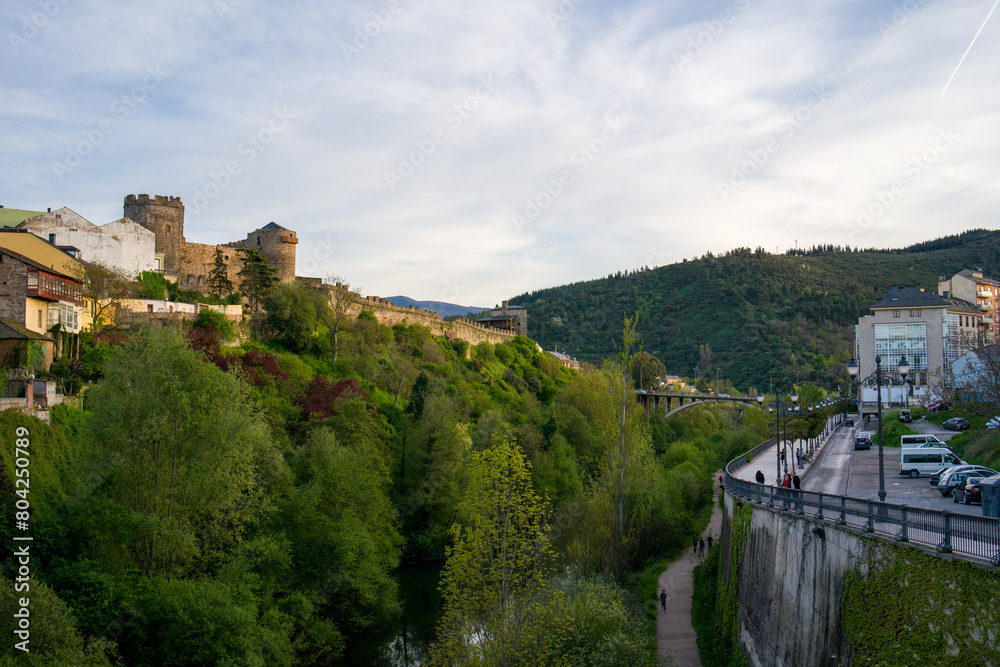 Fototapeta premium castle in the mountains ponferrada templarios