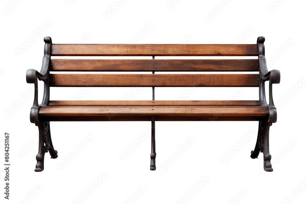 Solitude Oasis: The Enigmatic Wooden Bench. On a White or Clear Surface PNG Transparent Background. Solitude Oasis: The Enigmatic Wooden Bench. On a White or Clear Surface PNG Transparent Background.