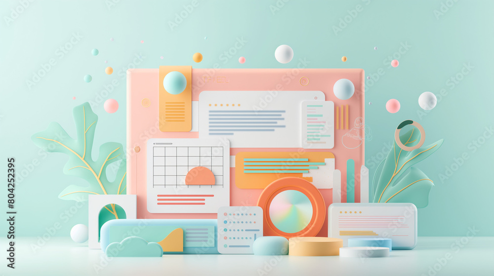 illustration of business graph and charts colorful content illustration of business graph and charts colorful content