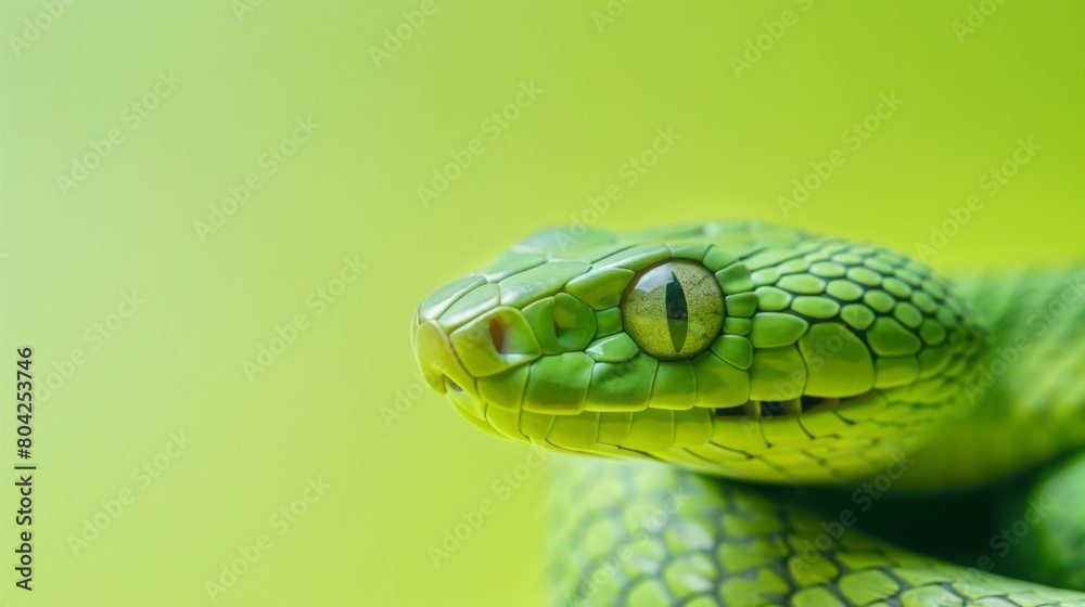 green snake close up. green snake close up.