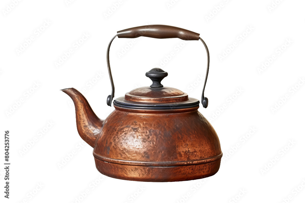 Whistling Charmer: A Tea Kettle Serenading in Silver. On a White or Clear Surface PNG Transparent Background.