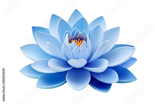 Azure Bloom in a Sea of Serenity. On a White or Clear Surface PNG Transparent Background.