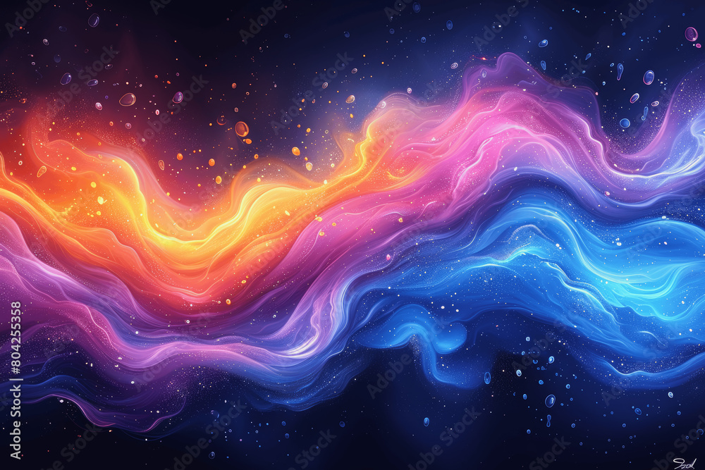 Obraz premium Abstract Color Splash Vector Background with Water Elements