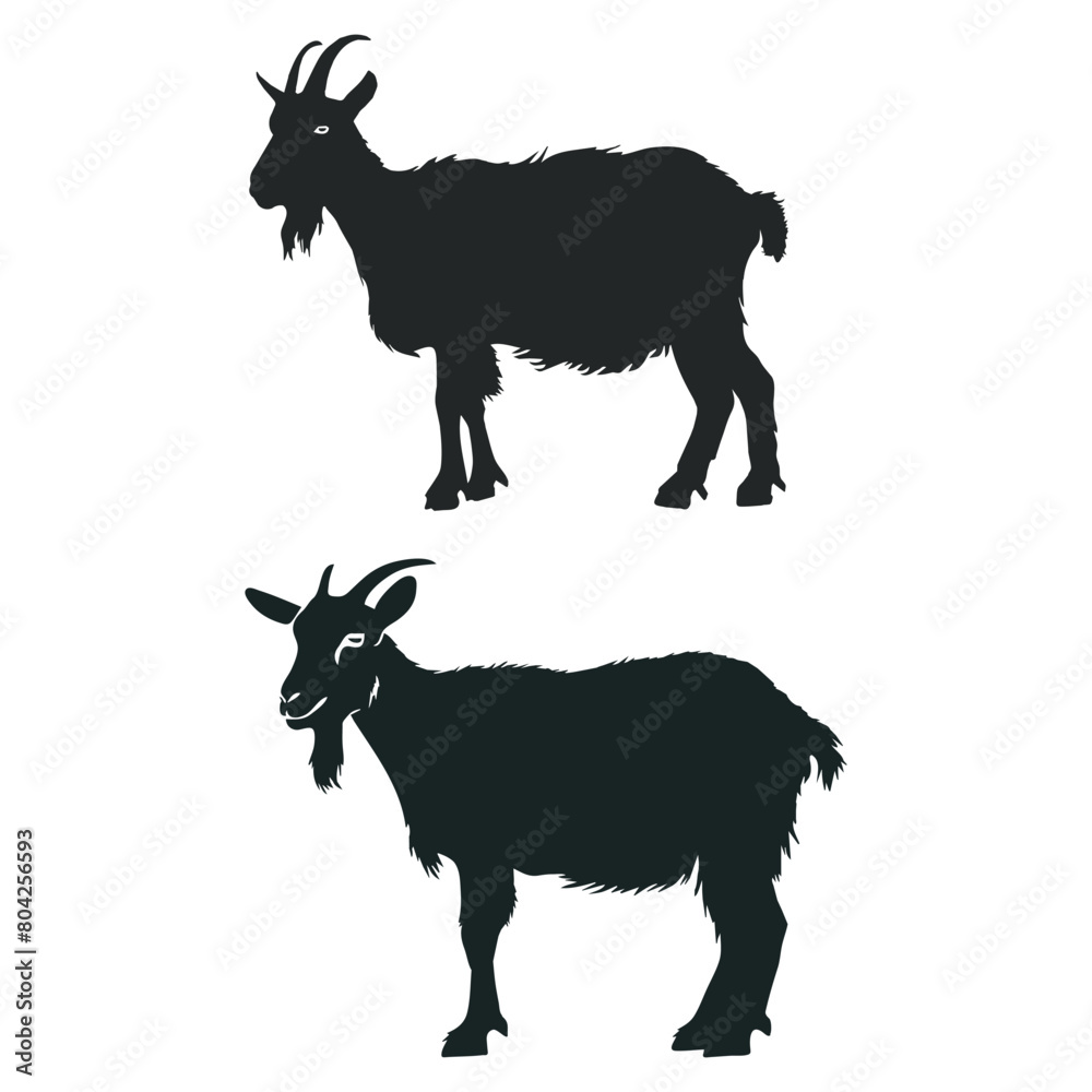 Set of goat silhouette vector. Eid ul adha concept Set of goat silhouette vector. Eid ul adha concept