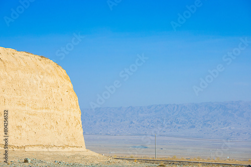 Baiyin City, Gansu Province-Gobi scenery against the blue sky photo