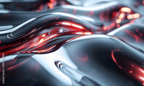futuristic and metallic liquid swirls, AI generative © Lucky Ai