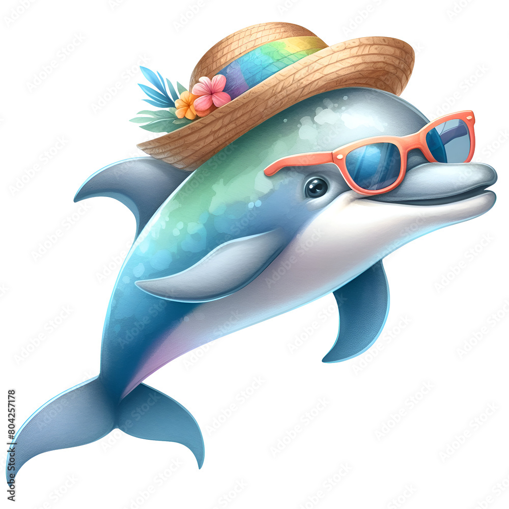 Summer Animals Clipart, Summer Beach PNG, Cute Animals Clipart, Ocean