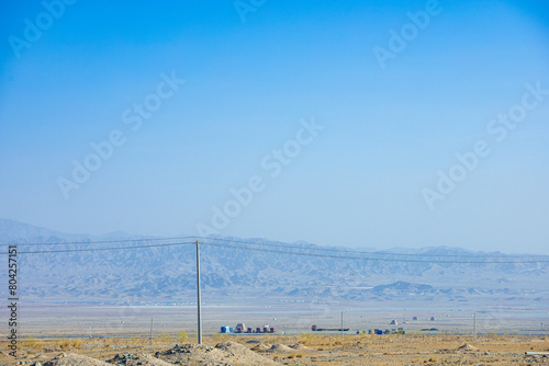 Baiyin City, Gansu Province - Wind turbines and Gobi Desert photo