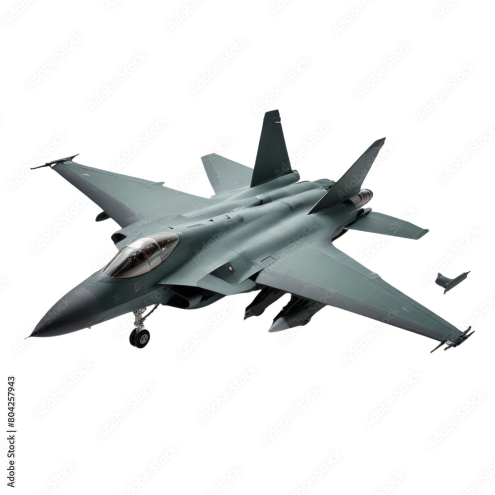 Military flying Fighter Plane on Isolated transparent background png. generated with AI Military flying Fighter Plane on Isolated transparent background png. generated with AI