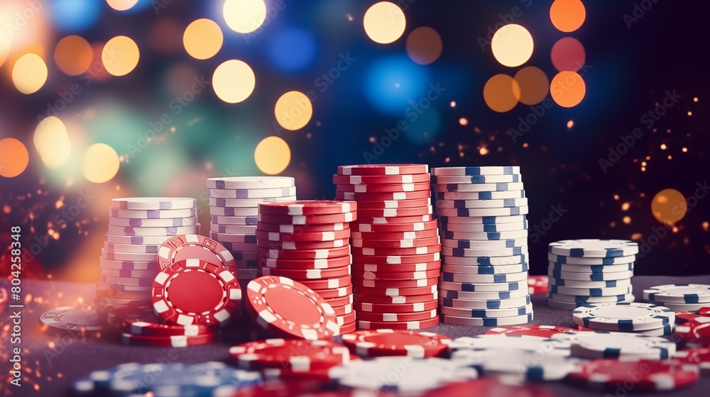 Poker chips, Casino cards game, gambling concept banner, playing cards, casino chips, online money games, entertainment leisure concept, concept casino jackpot, playing cards in on blurry background. Poker chips, Casino cards game, gambling concept banner, playing cards, casino chips, online money games, entertainment leisure concept, concept casino jackpot, playing cards in on blurry background.