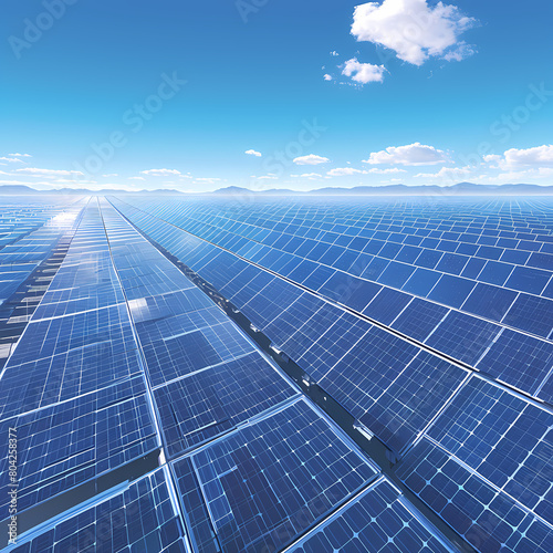 Large-Scale Solar Panel Array  High-Resolution Image for Renewable Energy Marketing Campaigns