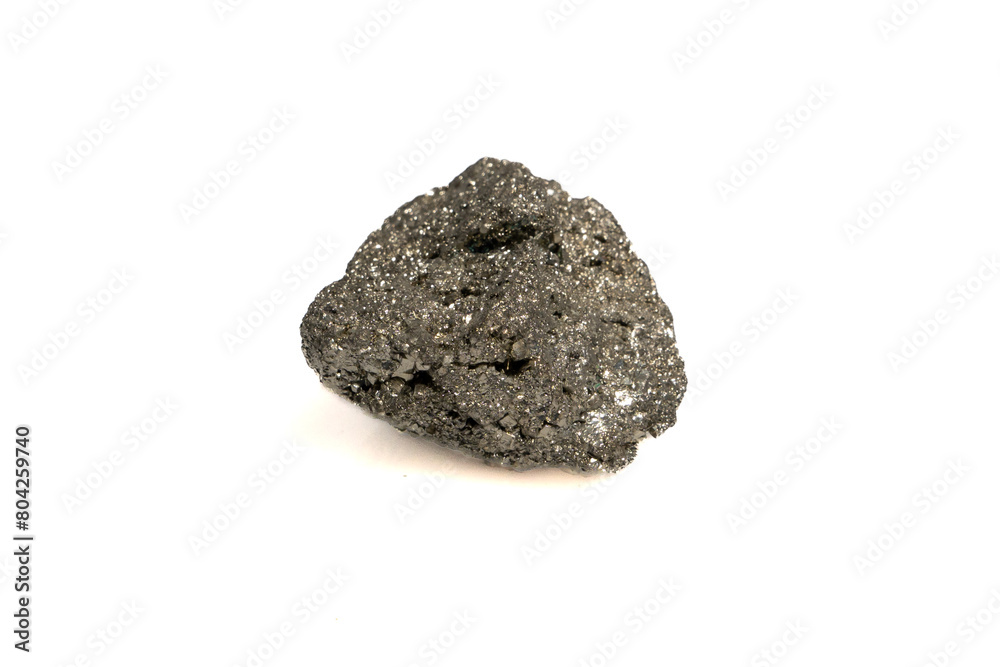 natural pyrite rough gem stone on the white background natural pyrite rough gem stone on the white background