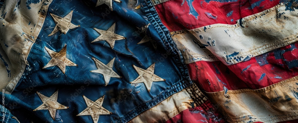 Flag-themed romper with a cinched waist , professional photography and light Flag-themed romper with a cinched waist , professional photography and light