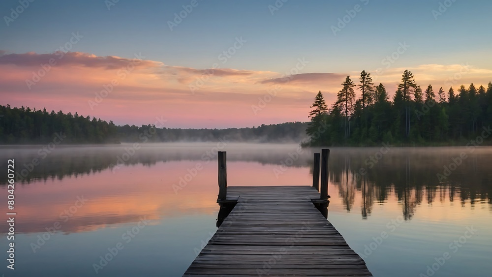 sunrise on the lake Dawn Serenity Tranquil Lakeside Morning