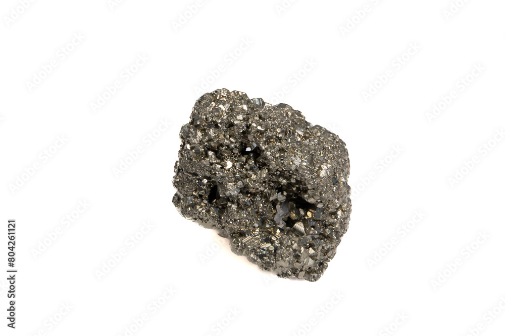 natural pyrite rough gem stone on the white background natural pyrite rough gem stone on the white background