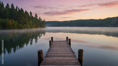 sunrise on the lake Dawn Serenity Tranquil Lakeside Morning © Dove