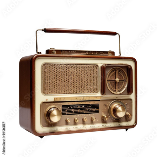 old radio on Isolated transparent background png. generated with AI