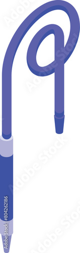 Hookah blue hose icon isometric vector. Flavor accessories. Label bowl