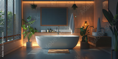 bathroom interior with bathtub